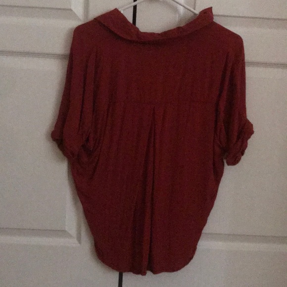 Hi-low red-orange button-up! - Picture 2 of 2